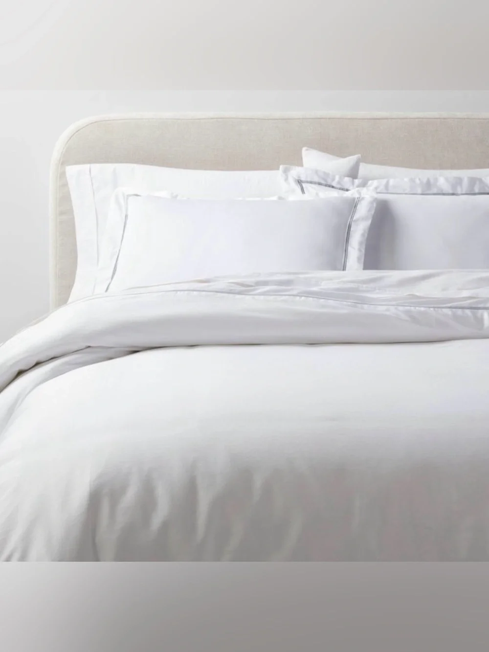 New Threshold Luxe Embroidered Border Cotton Sateen Duvet Set Full/Queen
